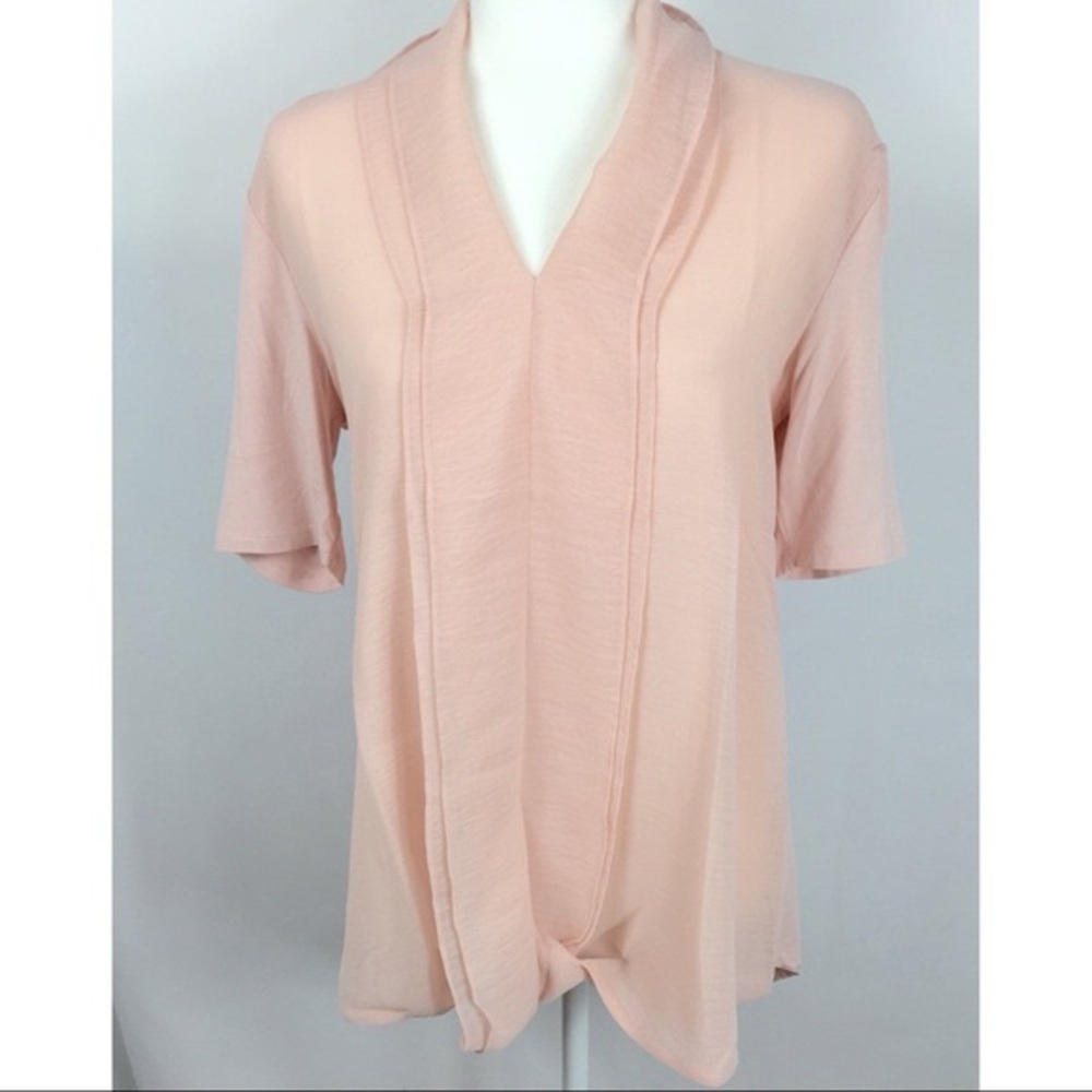 Halston Pink Sheer Blouse